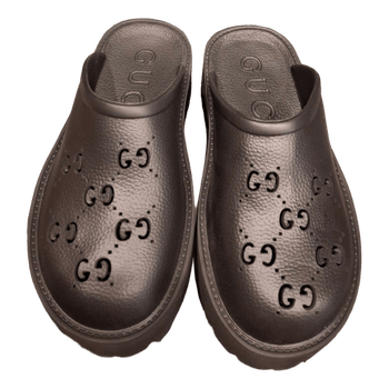 Gucci black rubber mules