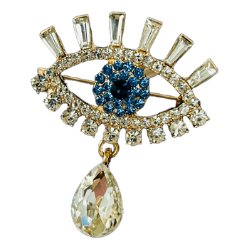 Eye brooch with crystals