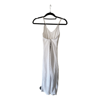 White textured midi dress