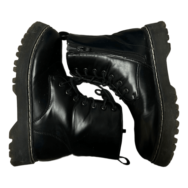 Black lace up boots