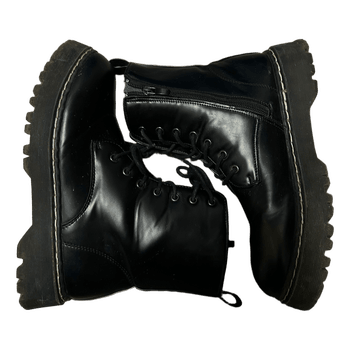 Black lace up boots