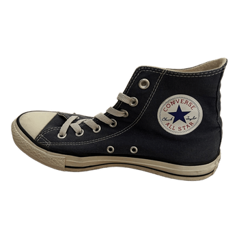 Navy blue high-top sneakers