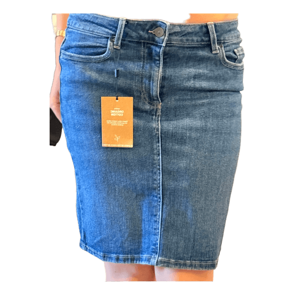 Blå denimnederdel
