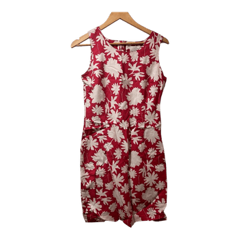 Red floral dress