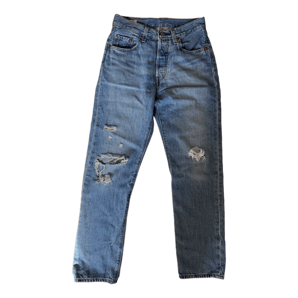 Levi's 501 ripped straight jeans