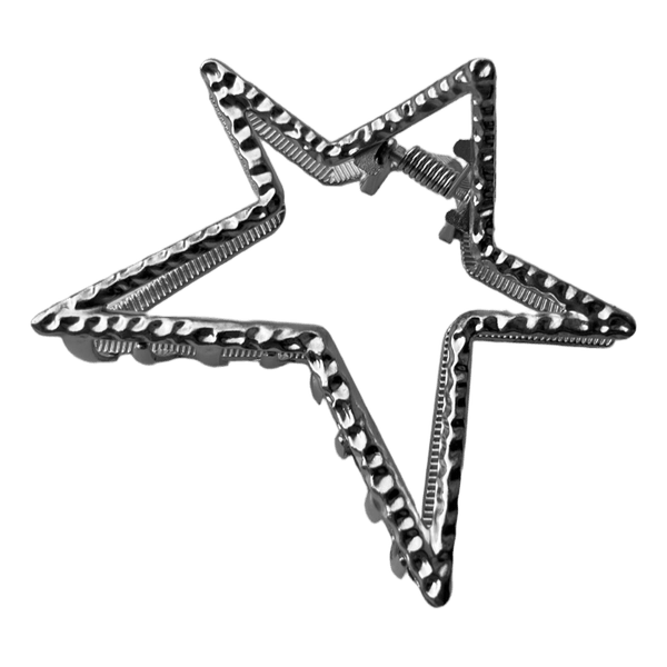 Silver star hair clip