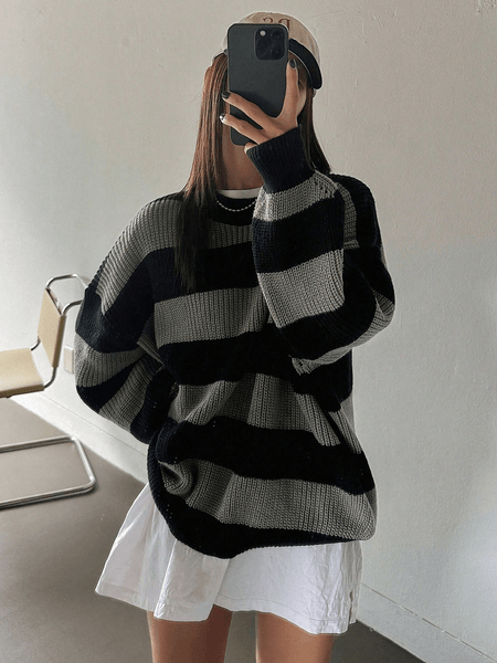 Kpop striped sweater