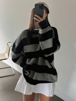 Kpop striped sweater