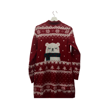 Punainen jouluinen neulemekko