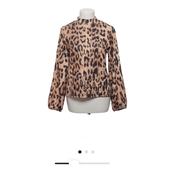 Leopardmønstret langærmet top