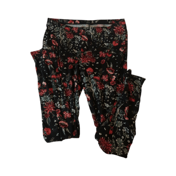 Musta kukkakuosinen legginsit