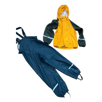 Helly Hansen kurasetti/sadeasu, henkselihousut ja takki. # kuravaatteet