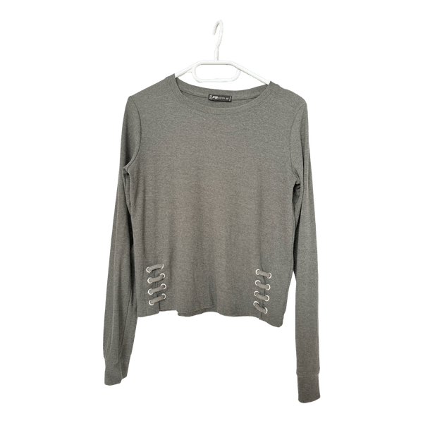 Khaki green long-sleeved top