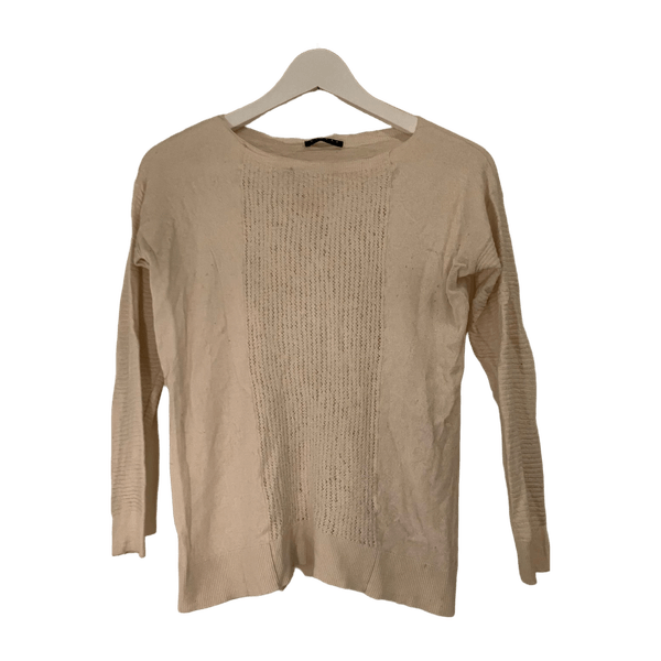 Sisley beige/luonnonvaalea ohut merinovillapaita, koko S