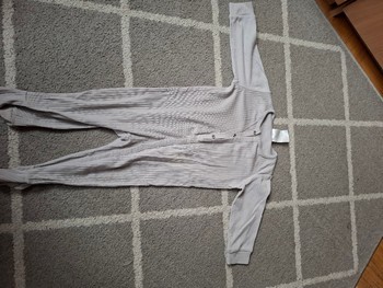 Beige ribbed sleepsuit