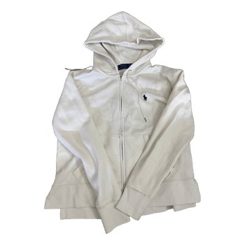 White zip-up hoodie
