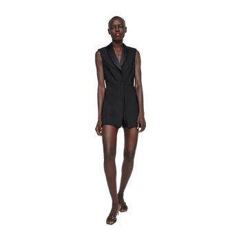 Black Blazer-Style Jumpsuit