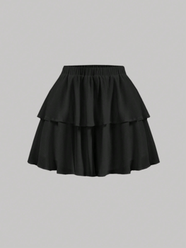 Solid layer hem skort
