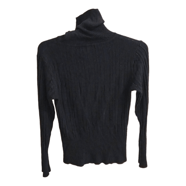Black ribbed turtleneck sweater