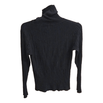 Black ribbed turtleneck sweater