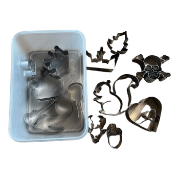 Assorted metal cookie cutters