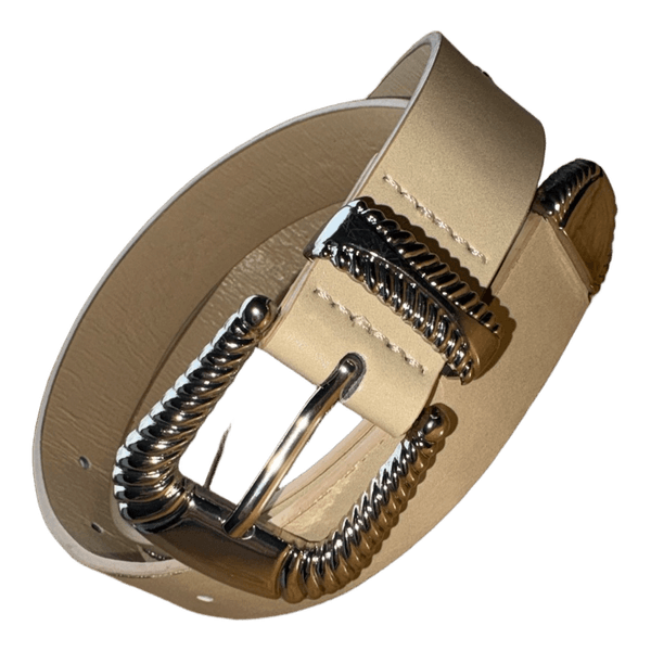 Beige studded belt