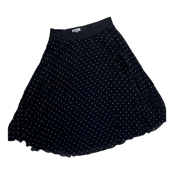 tummansininen polka dot midihame