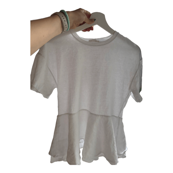 White peplum top