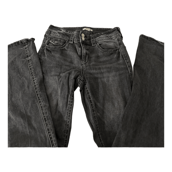 Mørkegrå vaskede flare jeans