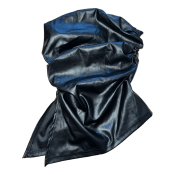 Black faux leather top