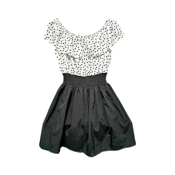 Polka dot off-shoulder mekko