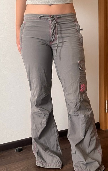 Vintage Grey Miami Girl Cargo Trousers