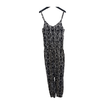 Musta valkoinen kuviollinen jumpsuit