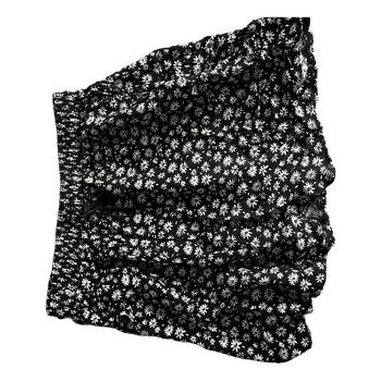 Black floral mini skirt
