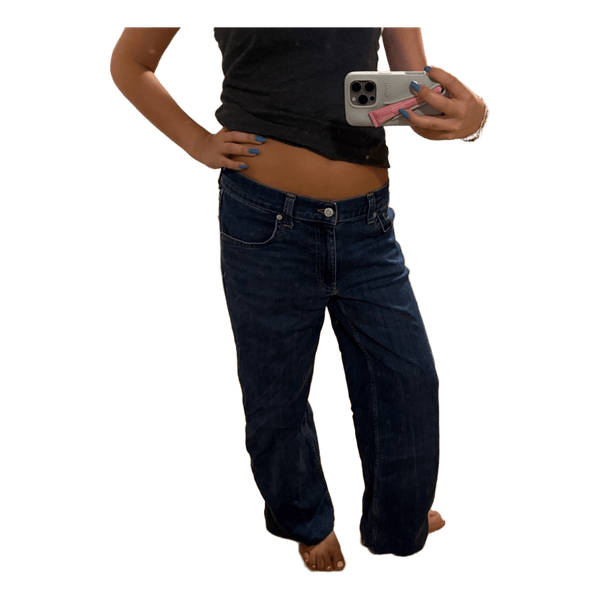 Mørkeblå wide leg jeans