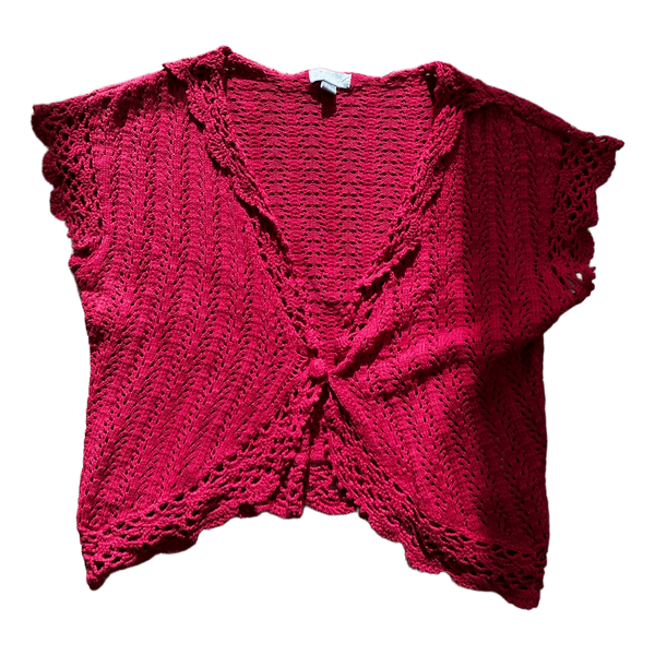 Lindex red crochet cardigan