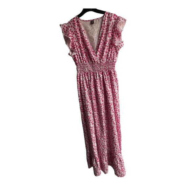 Pink floral maxi dress