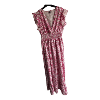 Pink floral maxi dress