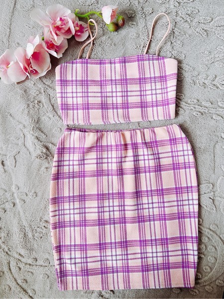 Boohoo crop top and skirt