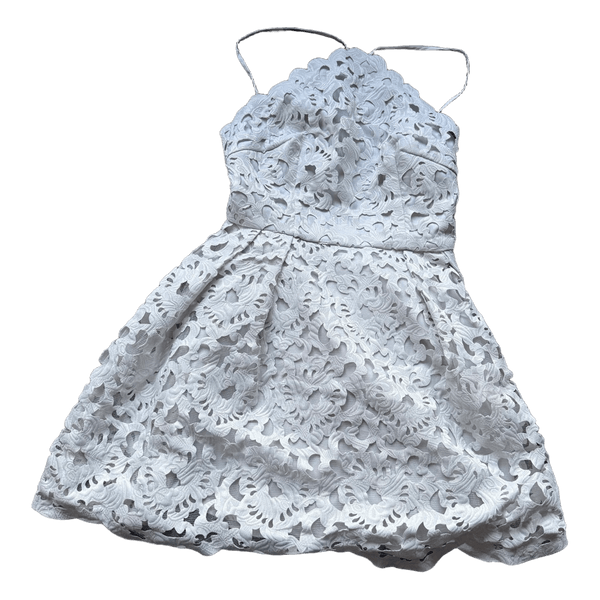 White lace mini dress