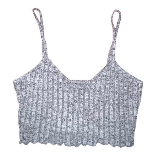 Grey ribbed crop top