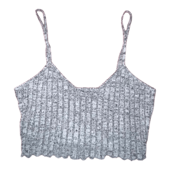 Grey ribbed crop top