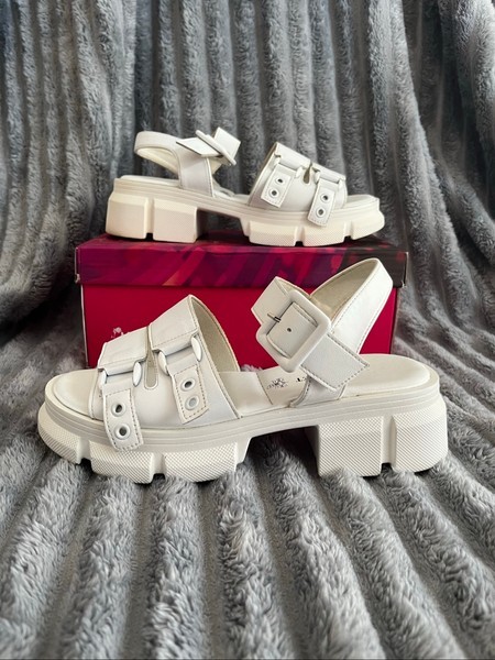 White platform sandals