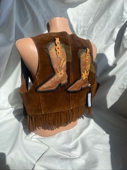 Cowboy brown suede western  vest