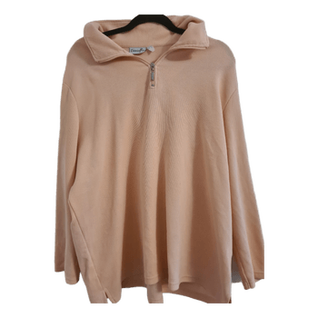 Lachsfarbener Pullover mit Reißverschluss