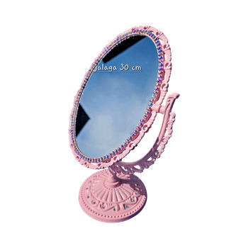 Decorative pink tabletop mirror