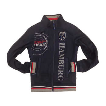 Navy blue zip up riding jacket