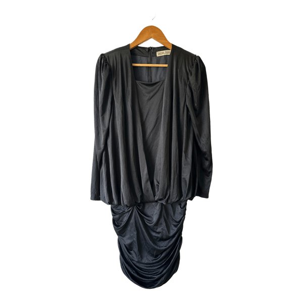 Vintage Black draped mini dress