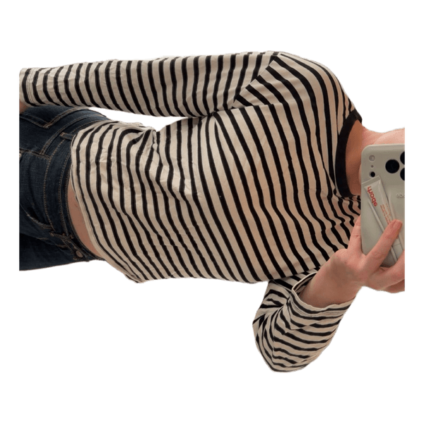 Stribet langærmet t-shirt