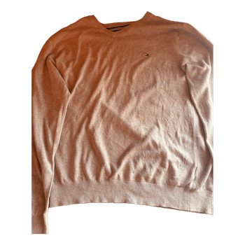 Tommy Hilfiger Men's V-Neck Sweater - Beige / Tan - Size L